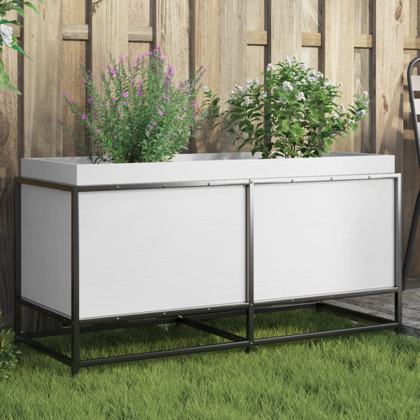 bac a fleurs bois pieds structure acier durable pin blanc 100 x 40 x 50 cm 1 | jardinna