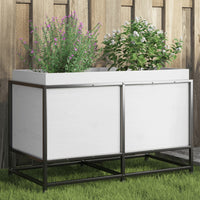 bac a fleurs bois pieds structure acier durable pin blanc 80 x 40 x 50 cm 1 | jardinna