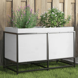 bac a fleurs bois pieds structure acier durable pin blanc 80 x 40 x 50 cm 1 | jardinna