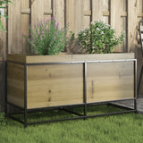 bac a fleurs bois pieds structure acier durable pin impregne 100 x 40 x 50 cm 1 | jardinna