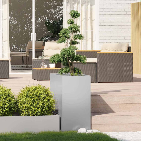 bac a fleurs rectangulaire acier design tailles variees 3 | jardinna