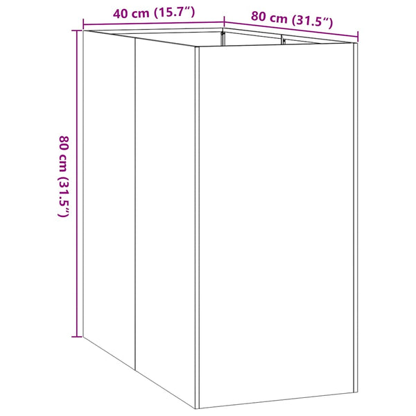 bac a fleurs rectangulaire acier design tailles variees 9 | jardinna