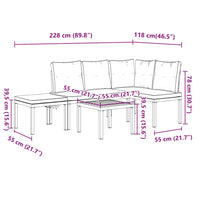 banc jardin confortable coussins epais acier robuste 4 pcs 10 | jardinna