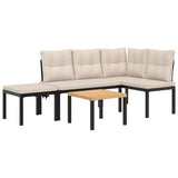 banc jardin confortable coussins epais acier robuste 4 pcs 2 | jardinna