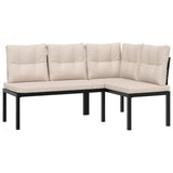 banc jardin confortable coussins epais acier robuste 4 pcs 3 | jardinna
