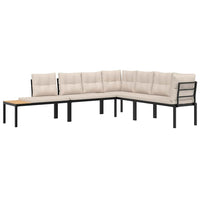 banc jardin coussins confortables acier resistant 4 pcs 2 | jardinna