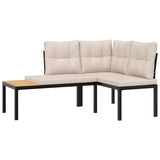 banc jardin coussins confortables acier resistant 4 pcs 3 | jardinna