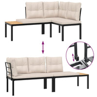 banc jardin coussins confortables acier resistant 4 pcs 4 | jardinna