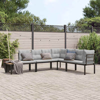 banc jardin coussins confortables acier resistant 4 pcs gris clair sans table 1 | jardinna