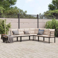 banc jardin coussins confortables acier resistant 4 pcs taupe sans table 1 | jardinna