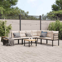 banc jardin coussins confortables acier resistant 4 pcs taupe table 1 | jardinna