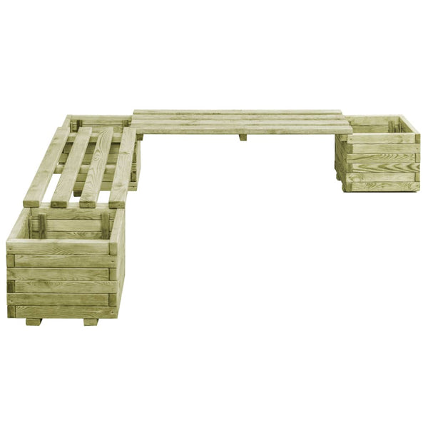banc jardiniere bois pin impregne usage exterieur 2 | jardinna