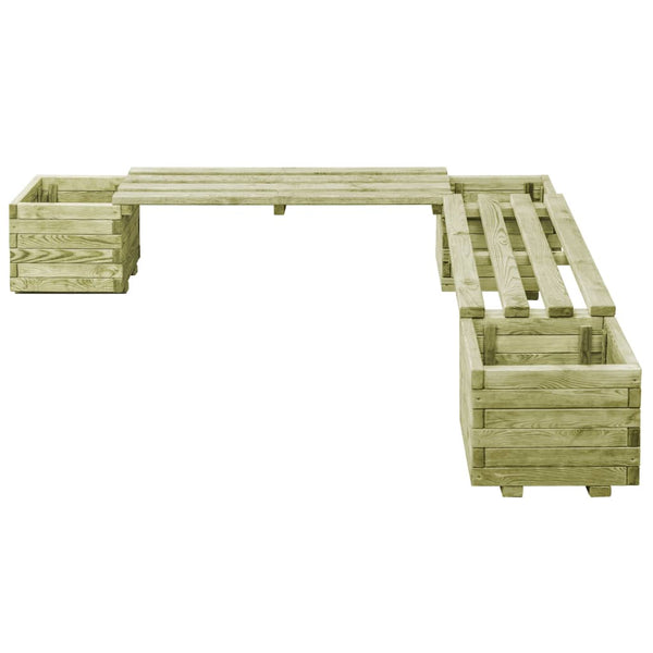 banc jardiniere bois pin impregne usage exterieur 3 | jardinna
