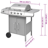 barbecue a gaz 4 1 zone cuisson acier inoxydable 9 | jardinna