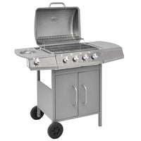 barbecue a gaz 4 1 zone cuisson acier inoxydable argent 1 | jardinna