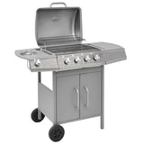 barbecue a gaz 4 1 zone cuisson acier inoxydable argent 1 | jardinna