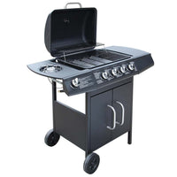 barbecue a gaz 4 1 zone cuisson acier inoxydable noir 1 | jardinna