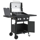 barbecue a gaz 4 bruleurs noir acier enduit poudre 6 | jardinna