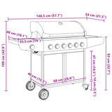 barbecue a gaz 7 bruleurs acier inoxydable blanc 11 | jardinna