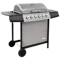 barbecue a gaz haute performance acier resistant amovible noir argente 6 bruleurs 1 | jardinna