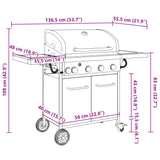 barbecue a gaz noir acier enduit poudre gamme pro 11 | jardinna