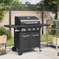 barbecue a gaz noir acier enduit poudre gamme pro 5 bruleurs 1 | jardinna