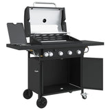 barbecue a gaz noir acier enduit poudre gamme pro 6 | jardinna