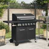 barbecue a gaz noir acier enduit poudre gamme pro 7 bruleurs 1 | jardinna