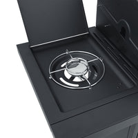 barbecue a gaz noir acier enduit poudre gamme pro 7 | jardinna