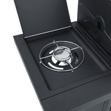 barbecue a gaz noir acier enduit poudre gamme pro 7 | jardinna