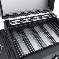 barbecue a gaz noir acier enduit poudre gamme pro 8 | jardinna