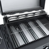 barbecue a gaz noir acier enduit poudre gamme pro 8 | jardinna