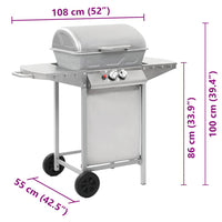 barbecue gaz 2 zones cuisson acier argente 11 | jardinna