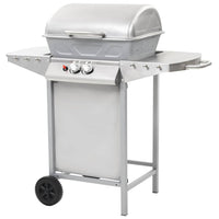 barbecue gaz 2 zones cuisson acier argente 2 | jardinna