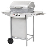 barbecue gaz 2 zones cuisson acier argente 2 | jardinna