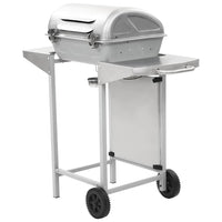 barbecue gaz 2 zones cuisson acier argente 6 | jardinna
