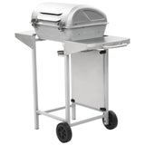 barbecue gaz 2 zones cuisson acier argente 6 | jardinna