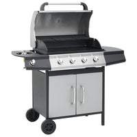 barbecue gaz 4 bruleurs acier inoxydable noir argente 1 | jardinna