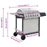 barbecue gaz 6 zones cuisson inox argente 11 | jardinna