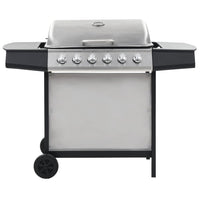 barbecue gaz 6 zones cuisson inox argente 2 | jardinna