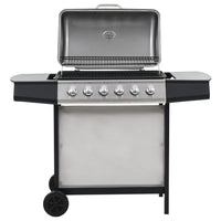 barbecue gaz 6 zones cuisson inox argente argente noir 1 | jardinna