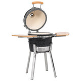 barbecue japonais kamado thermometre 33 cm noir | jardinna