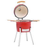 barbecue japonais kamado thermometre 33 cm rouge | jardinna