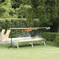barbecue tourne broche acier inoxydable plateau 207 x 45 x 83 cm 1 | jardinna
