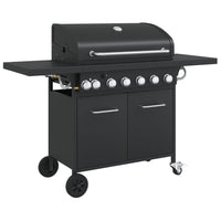 bbq gaz 7 bruleurs noir acier enduit poudre 2 | jardinna