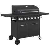 bbq gaz 7 bruleurs noir acier enduit poudre 2 | jardinna
