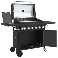 bbq gaz 7 bruleurs noir acier enduit poudre 6 | jardinna