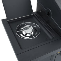 bbq gaz 7 bruleurs noir acier enduit poudre 7 | jardinna