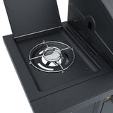 bbq gaz 7 bruleurs noir acier enduit poudre 7 | jardinna