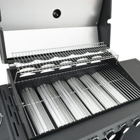 bbq gaz 7 bruleurs noir acier enduit poudre 9 | jardinna